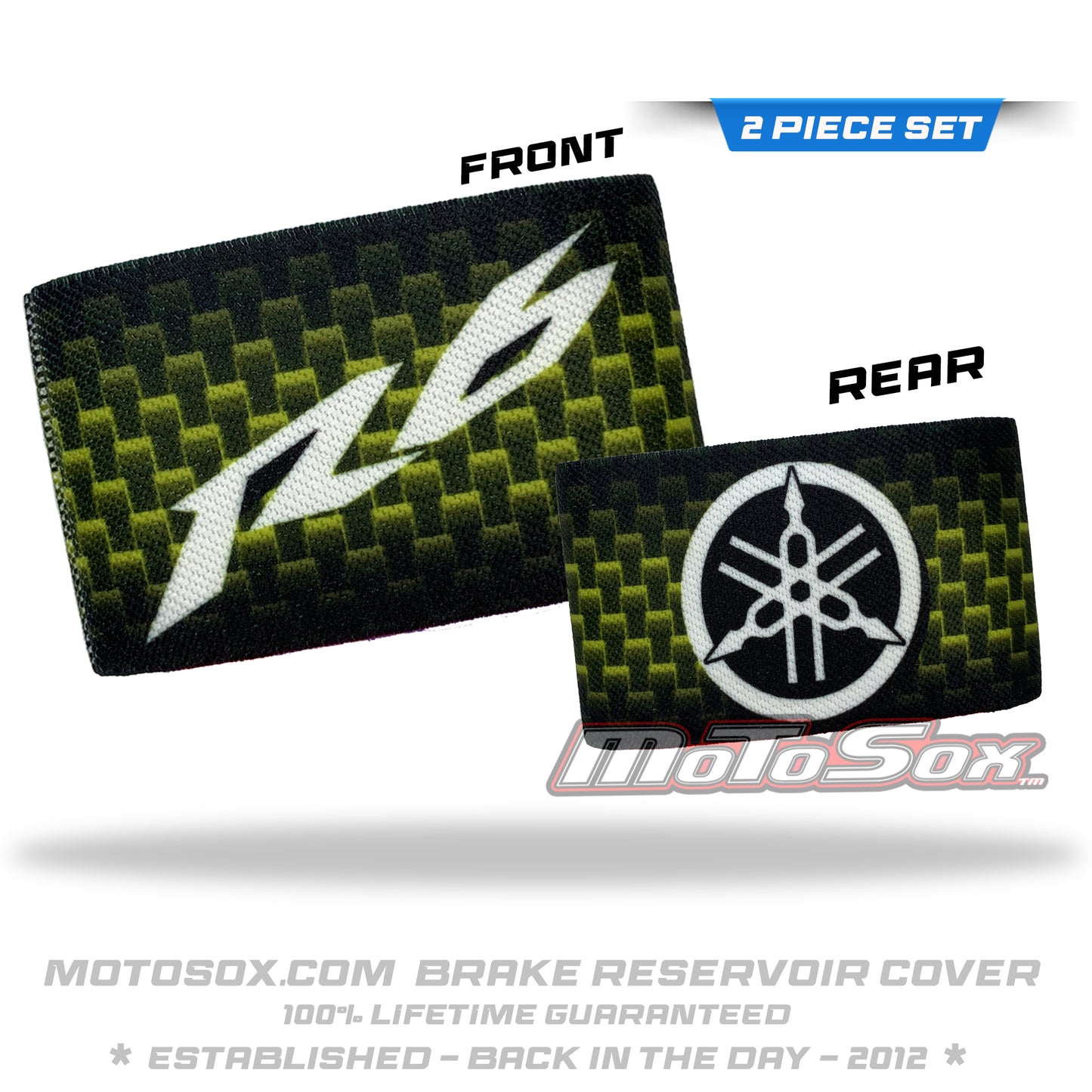 Yamaha R6 Brake reservoir Sock carbon fiber print Front and rear