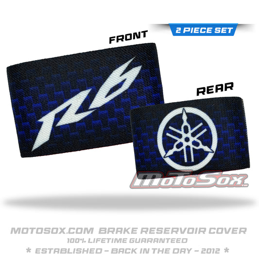 Yamaha R6 Brake reservoir Sock carbon fiber print Front and rear